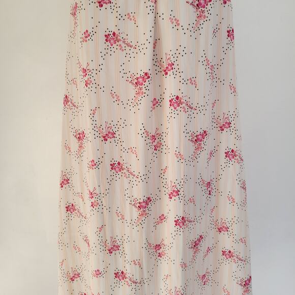 LOFT Floral Swing Dress Pink Halter Tie Neck Relaxed Summer Women Small - Picture 10 of 14